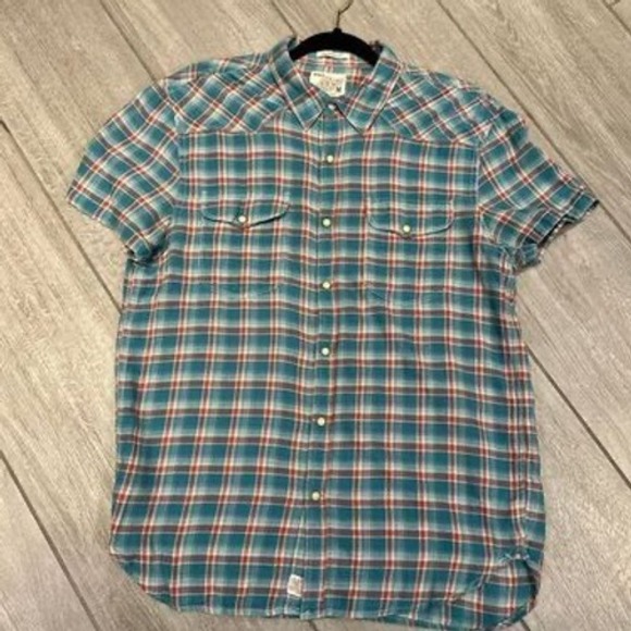 Men's Size Medium Vintage‎ Pearl Snap Lucky Brand Shirt - Picture 1 of 6